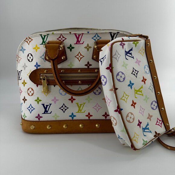 Louis Vuitton Monogram Multicolor Alma White Tote Bag - Picture 11 of 11